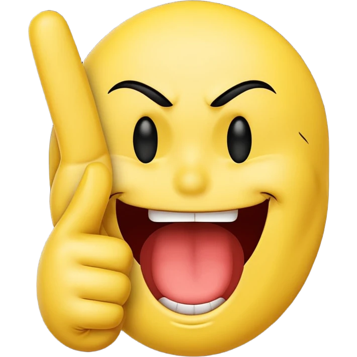 Smiley face with middle finger emoji