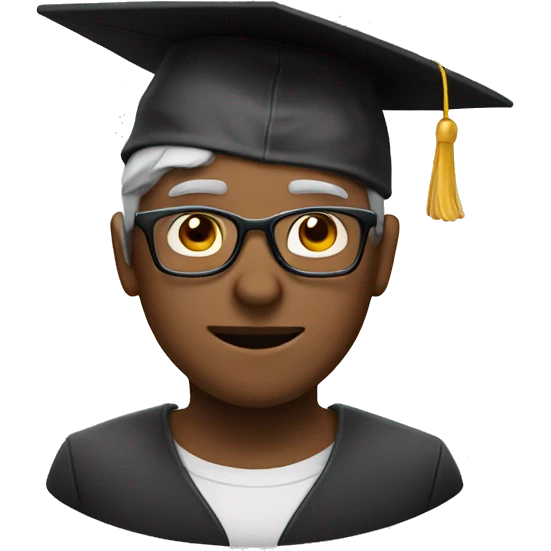 A man in glasses and square academic cap emoji