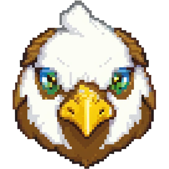 ultra-minimal blocky chicken head emoji with only 2 large square pixels: one white for the head, one yellow for the beak, extremely simple and abstract, matching Minecraft palette emoji