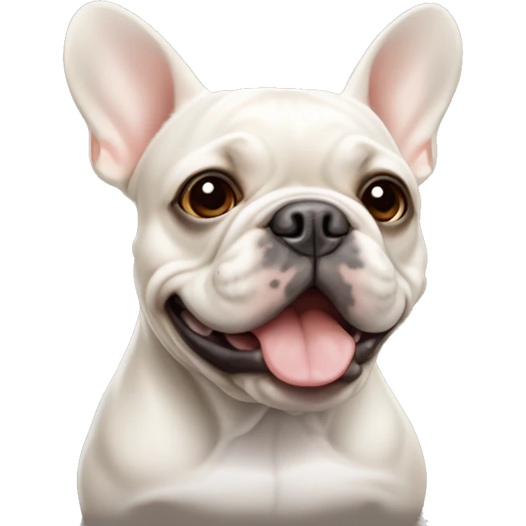 white french bulldog face with light brown markings emoji