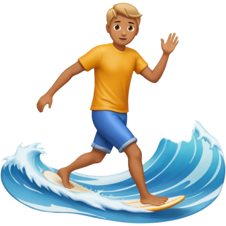  walking on a wave emoji