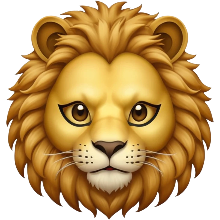 A lion face with a mask to cover his identity emoji