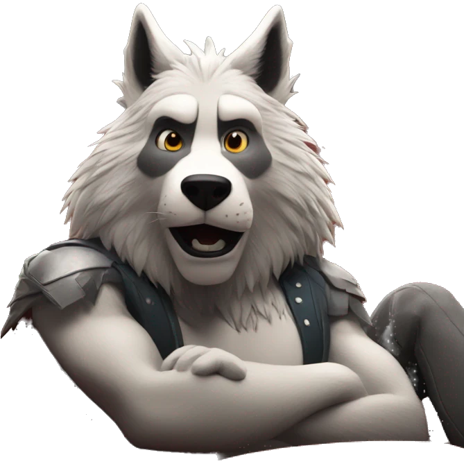 lobo en el cine viendo una pelicula emoji