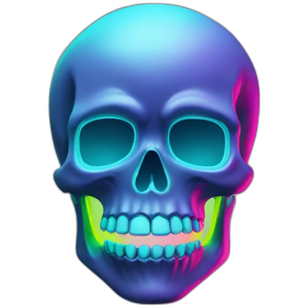 Neon skull emoji