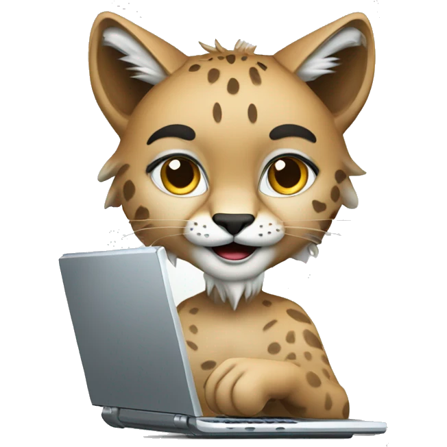 A lynx with a laptop emoji