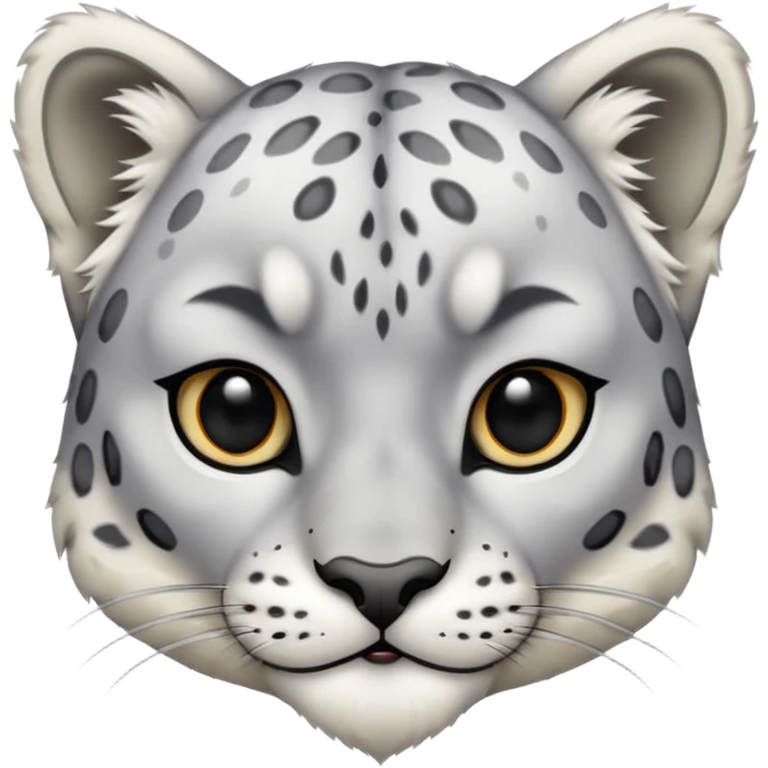 Deformed Snow leopard-Eyes are long and black emoji
