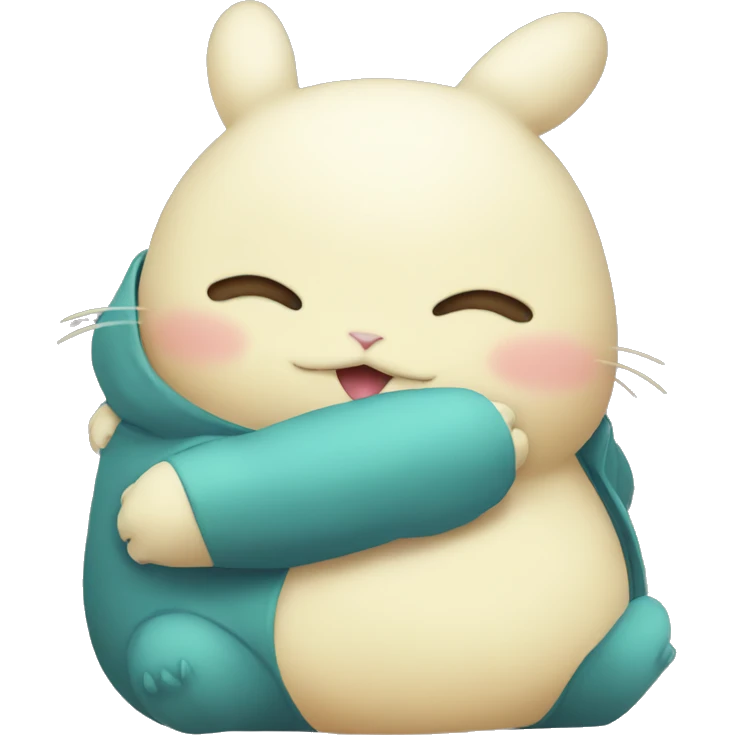 Peep bunny hugging snorlax emoji