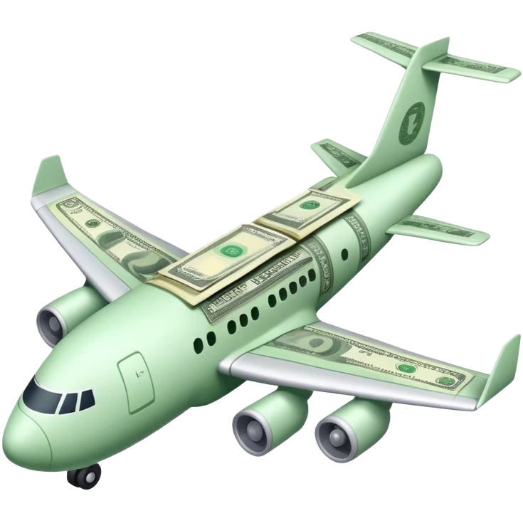 plane with cash emoji