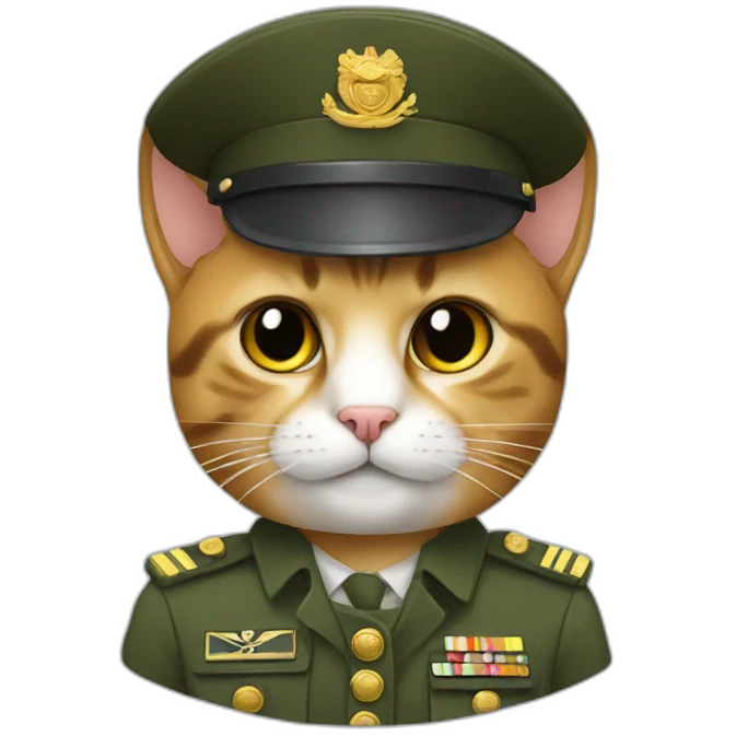 a cat in a military uniform emoji