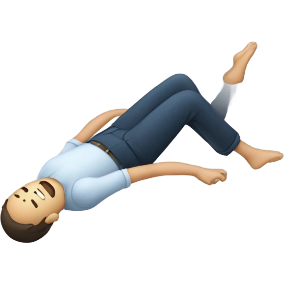 person levitating while laying down emoji