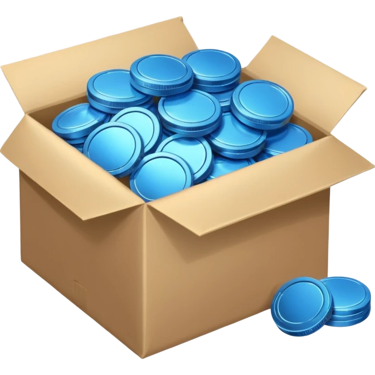 blue coins credit in a package emoji