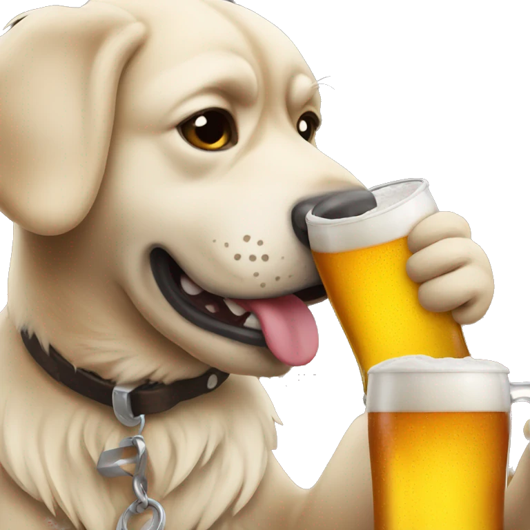 Dog drinking beer emoji