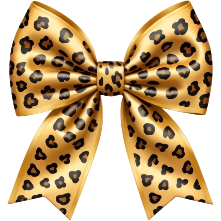 Leopard print satin bow emoji