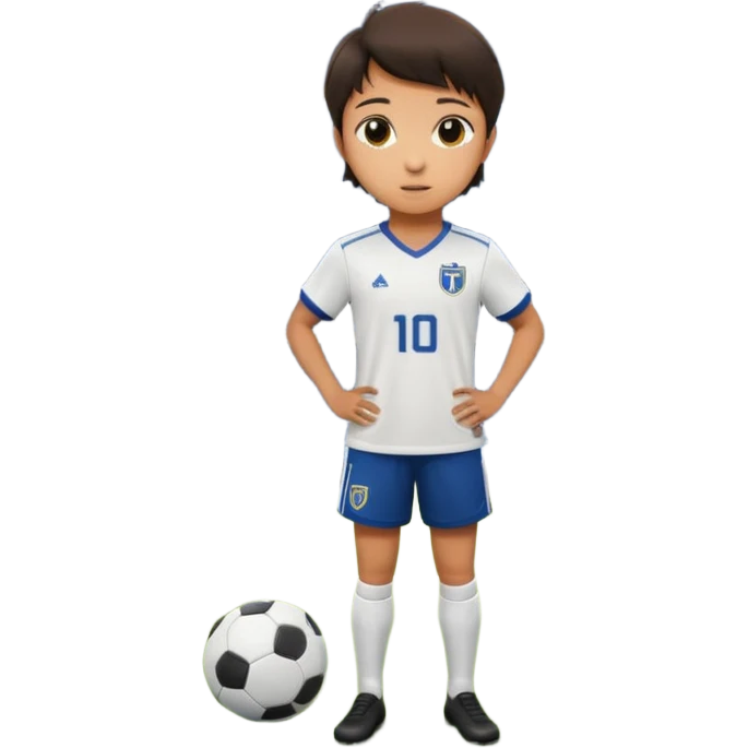 19–20 year old soccer player on field, focused look, stadium lights, cinematic, realistic ⚽ emoji