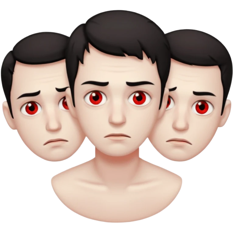 3 sleepless guys with red eyes emoji