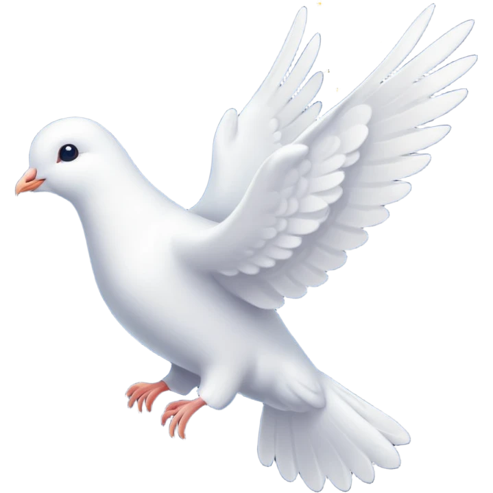 Eine Taube fliegt durch funkelnde Sterne emoji