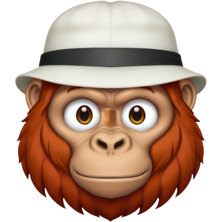 red haired gorilla with white hat emoji