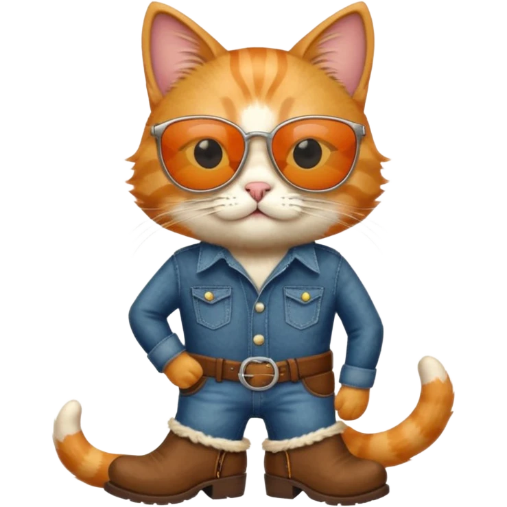 cat with cowboy boots and sunglasses emoji