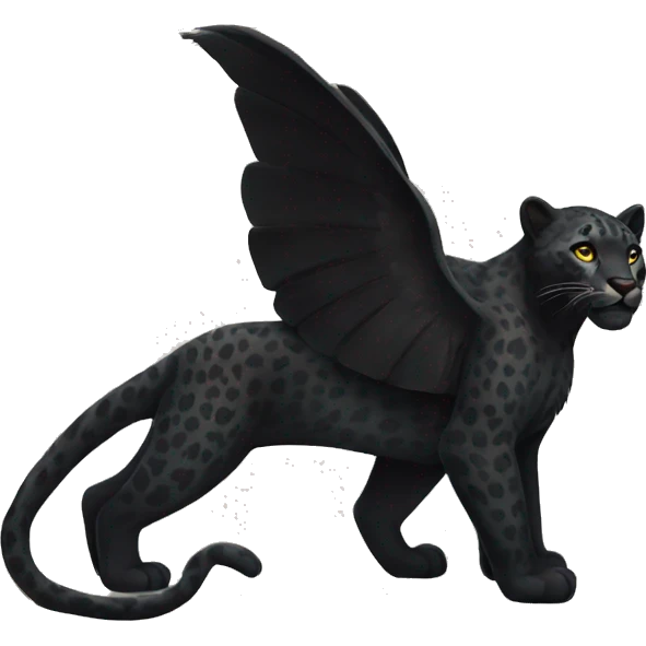 winged black leopard emoji