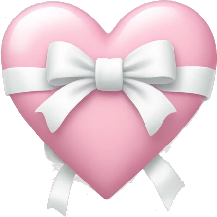 Pastel pink heart with white bow emoji