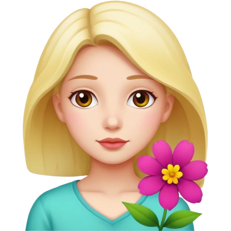 menina com flor emoji