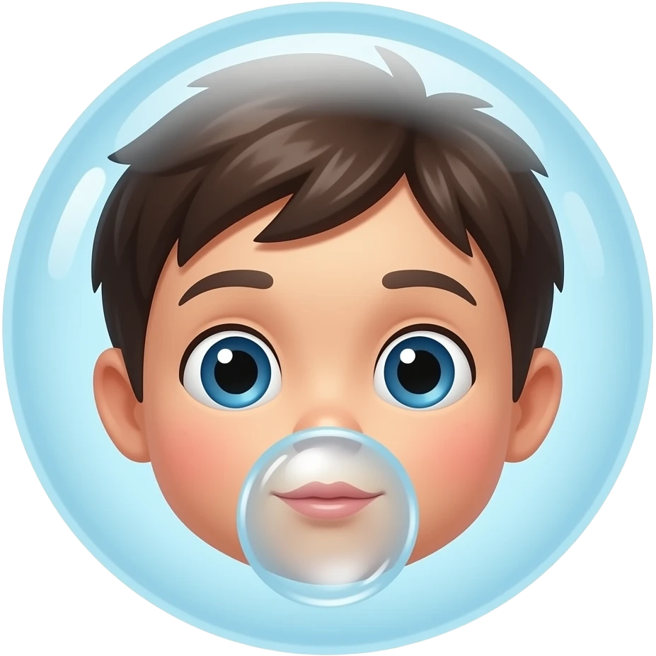 child face in water blowing bubbles emoji