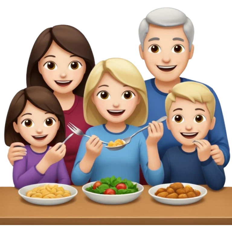 light family having dinner emoji