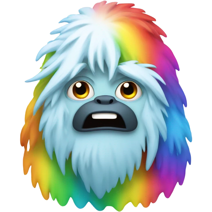  a yeti with a rainbow poop emoji emoji