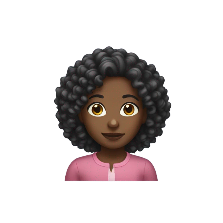 Black curly haired girl emoji
