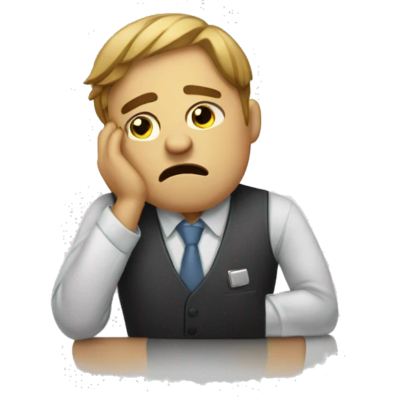 Tired at work emoji