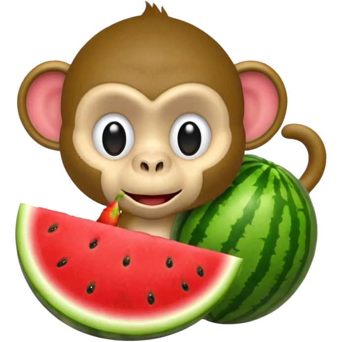 Monkey eating a watermelon  emoji