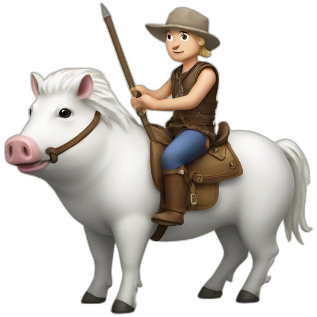 White hog rider emoji