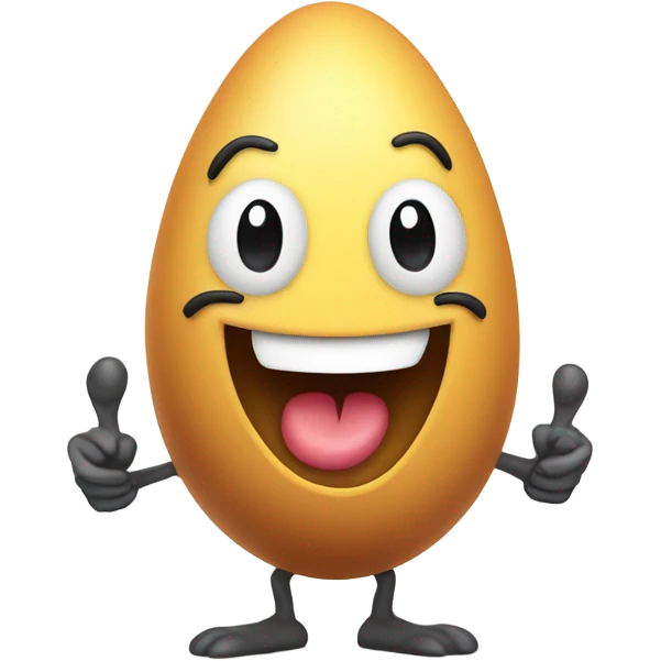 Egg smiling with arms emoji