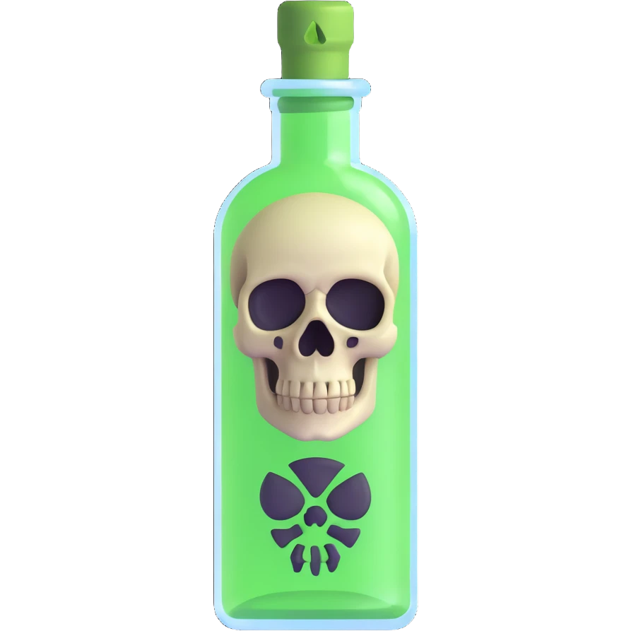 bubbling green poison vial with skull label emoji