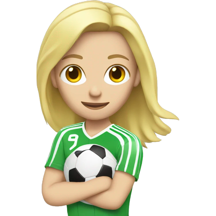 blonde footballer shooting a ball emoji