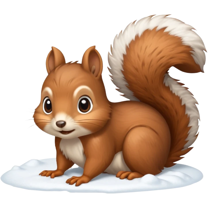 squirrel poking its head out snow emoji