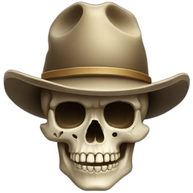 explorer skull with a hat, face emoji