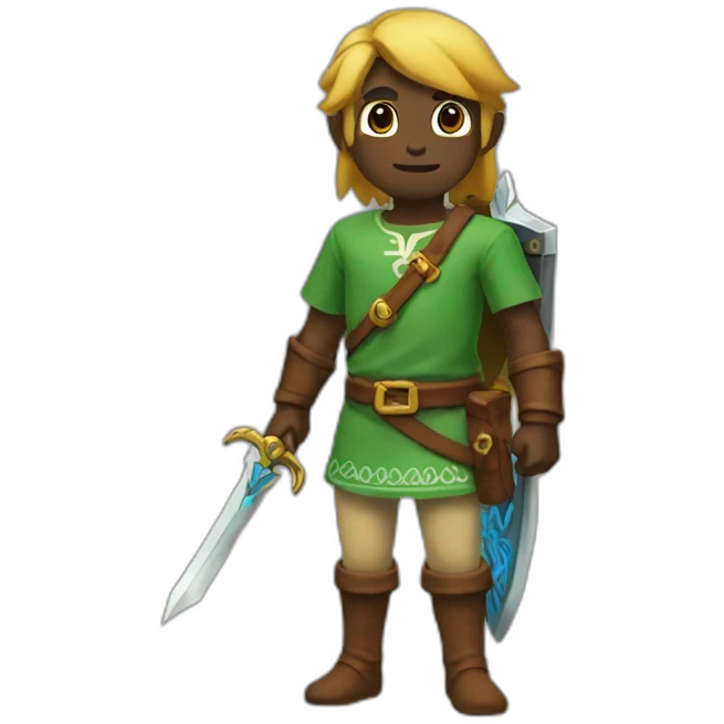 Link from Zelda but with black skin color emoji