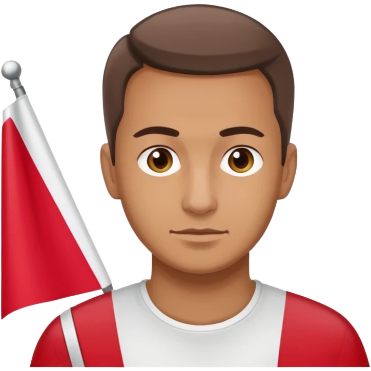 ultra realistic polish man with two-colored poland flag emoji