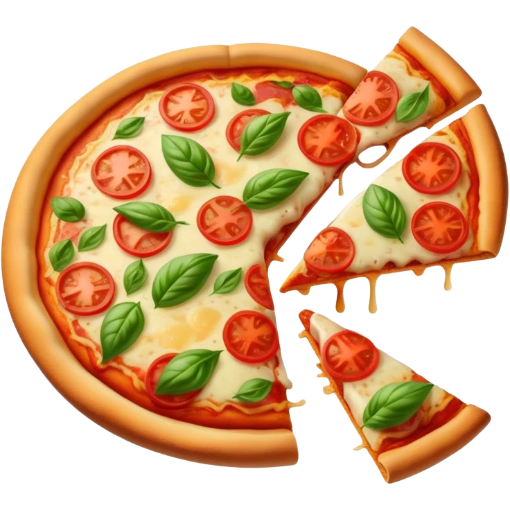 classic Italian pizza with basil and tomato emoji