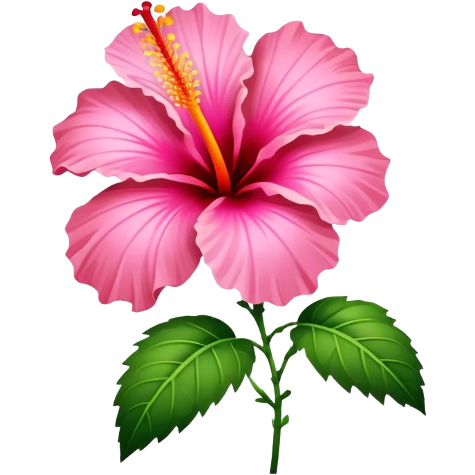 pink and orange hibiscus flower emoji