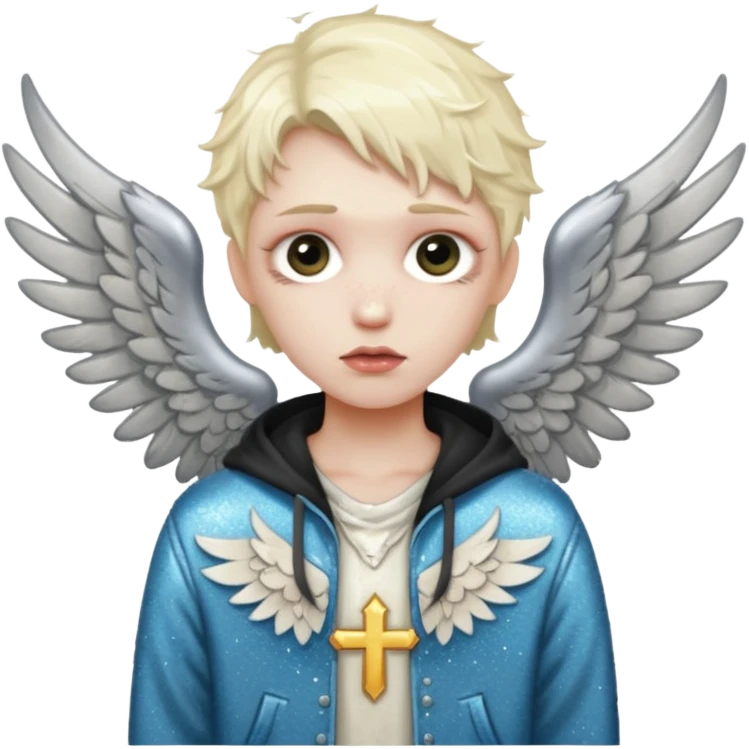 Glitter fallen angel emoji