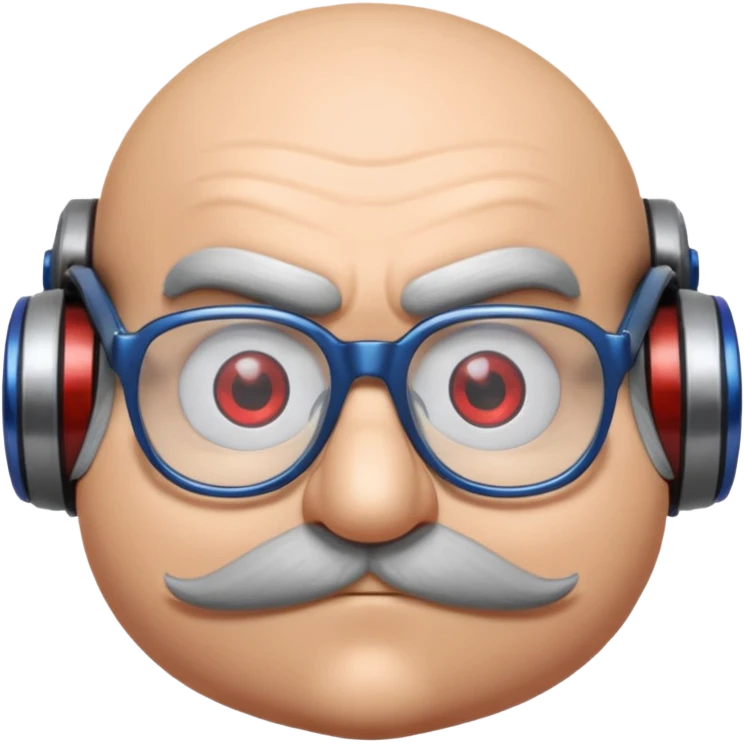 Dr. Robotnik from the Sonic the Hedgehog movie with glasses emoji