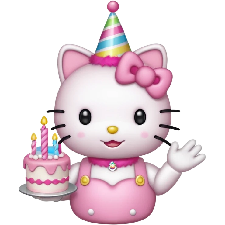 hello kitty with birthday cake emoji