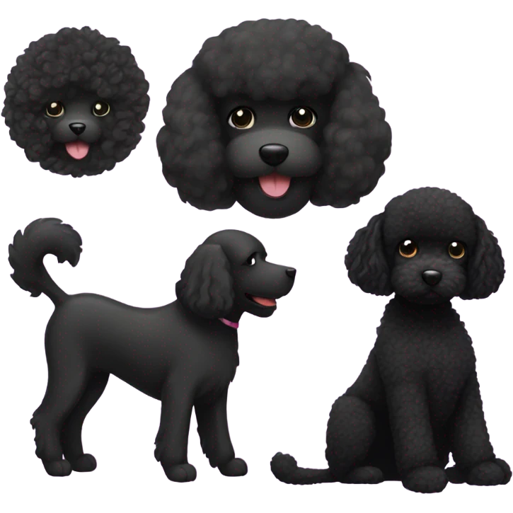 Black cat and black poodle emoji