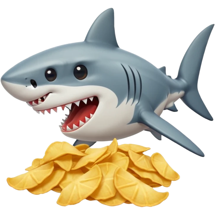 Shark eating chips emoji