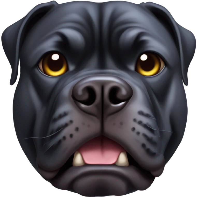 A Cane Corso dressed as Bat man. emoji