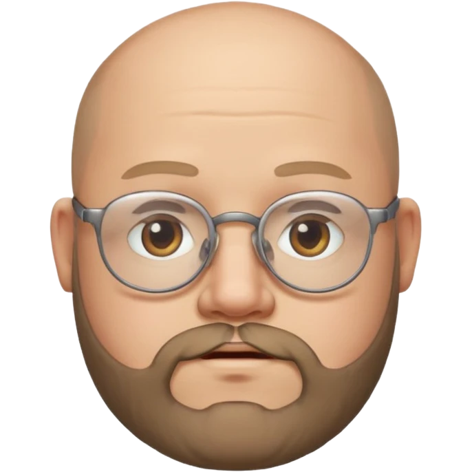 semi-bald from the middle, chubby face, with glasses and beard emoji