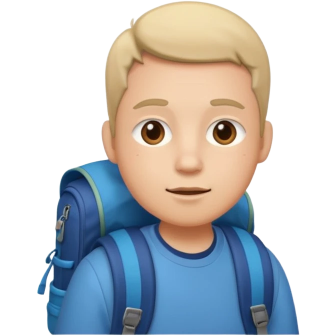 person with backpack and fever emoji