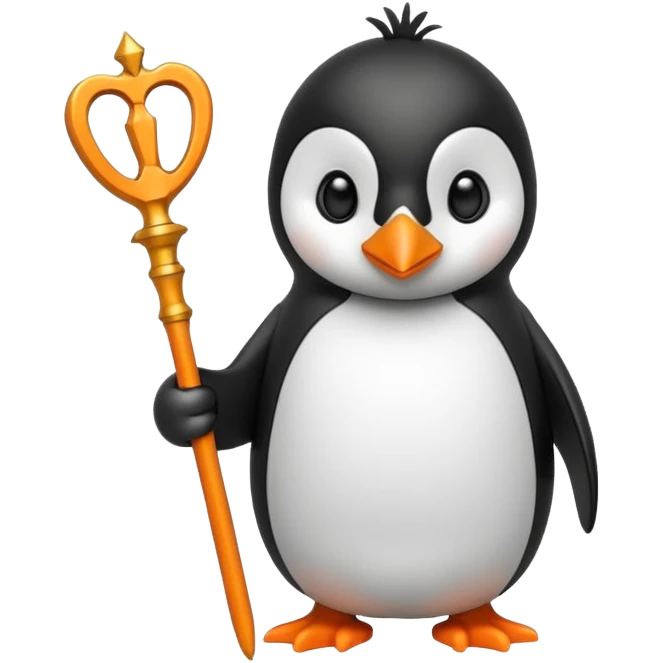 penguin holding a scepter emoji